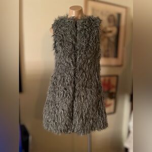 Zara Gray Faux Fur Vest